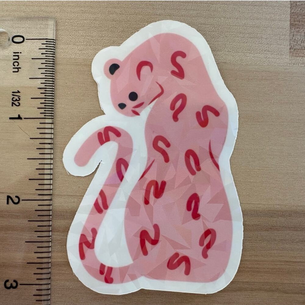 Pink Leopard Cat Sticker - Picture 2 of 3